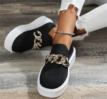 Black Women’s Stylish Summer Comfort-Sole Shoes on model