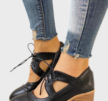 Odette | Women’s Brogue Lace Up Heeled Boots