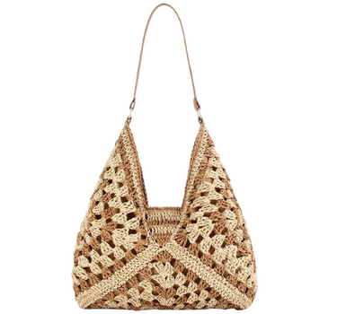 Beige Women’s Vintage Boho Spacious Beach-Ready Shopper Bag