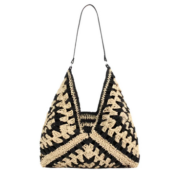 Black Women’s Vintage Boho Spacious Beach-Ready Shopper Bag