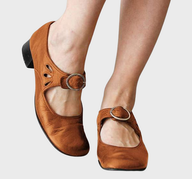 Evelina | Women’s Low Wedge Sandals | Buckle Detail