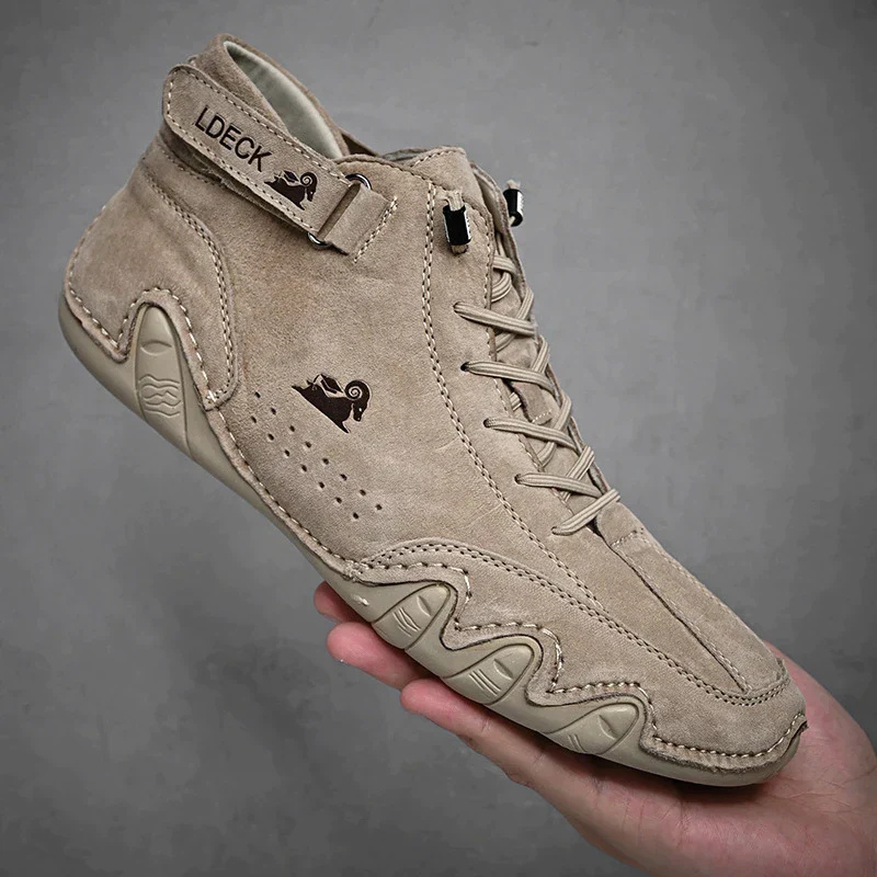 Khaki Unisex Minimalist Zero Drop Barefoot Shoes on the model