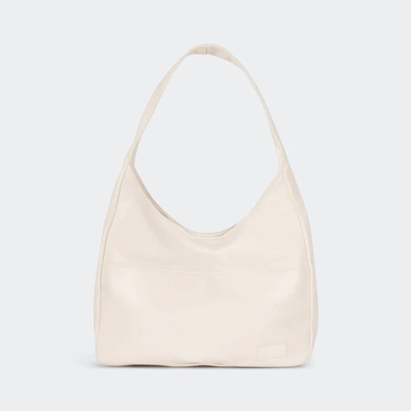 Women’s White Spacious Leather Shoulder Bag