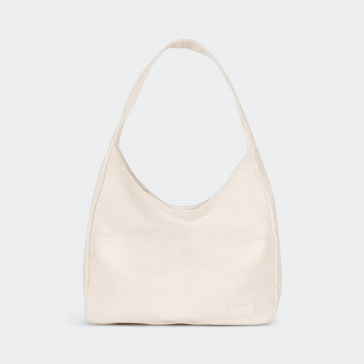 Women’s White Spacious Leather Shoulder Bag