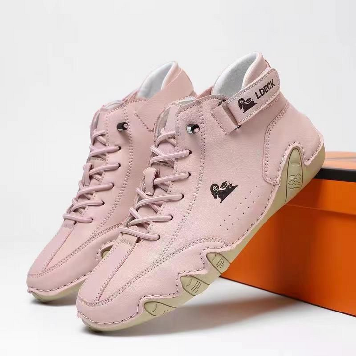 Pink Unisex Minimalist Zero Drop Barefoot Shoes on the model