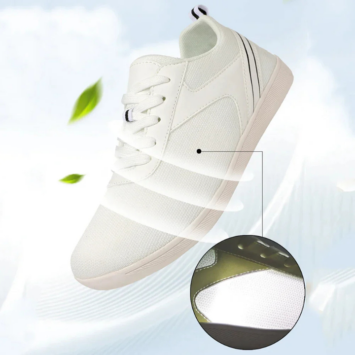 White Unisex Breathable Sole Lightweight Barefoot Shoes 