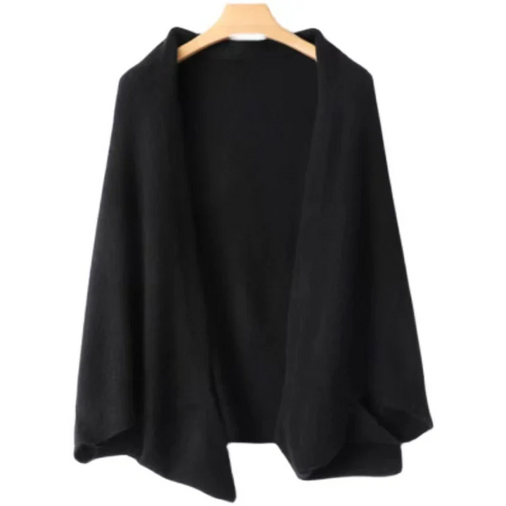 2 in 1 Women's Cashmere Cardigan and Shawl - Draped Silhouette