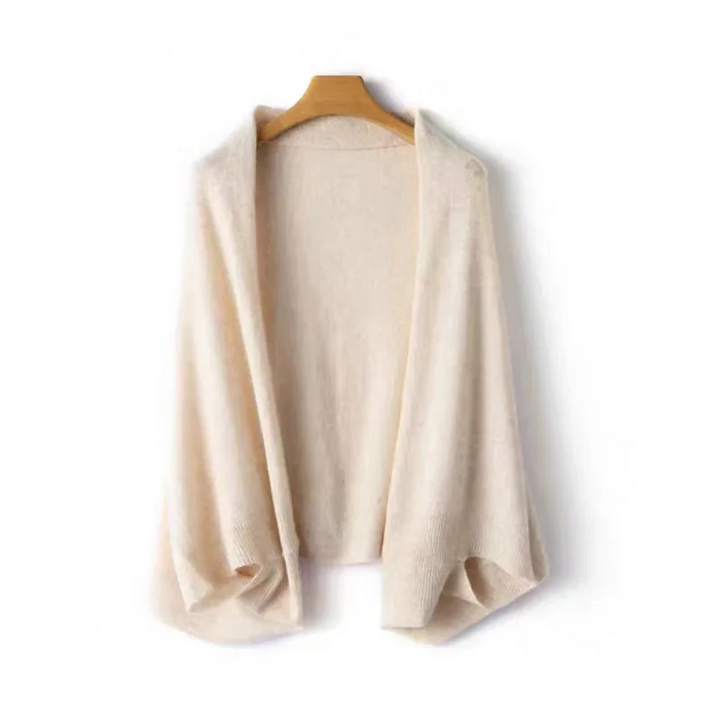 2 in 1 Women's Cashmere Cardigan and Shawl - Draped Silhouette