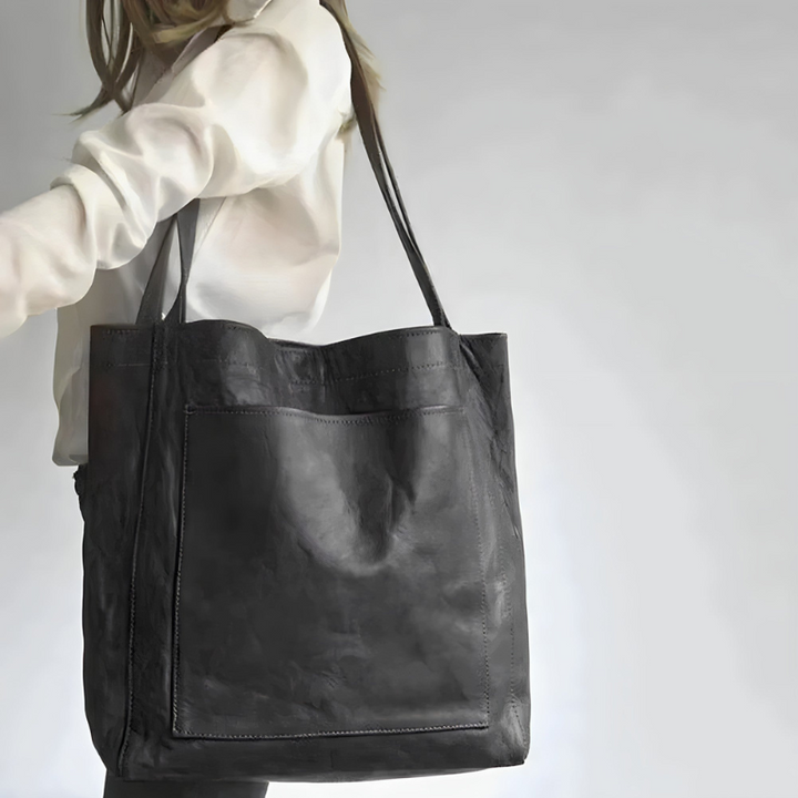 Black Women’s Elegant Double Strap Handbag on the model