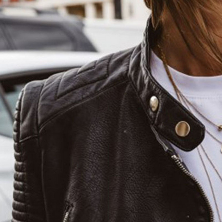 Women’s Elegant Everyday leather Jacket on model