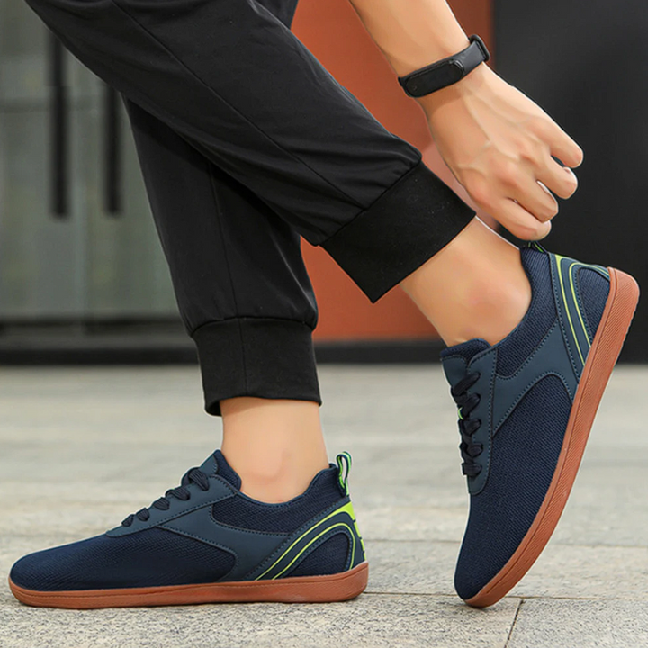 Blue Unisex Breathable Sole Lightweight Barefoot Shoes on the model