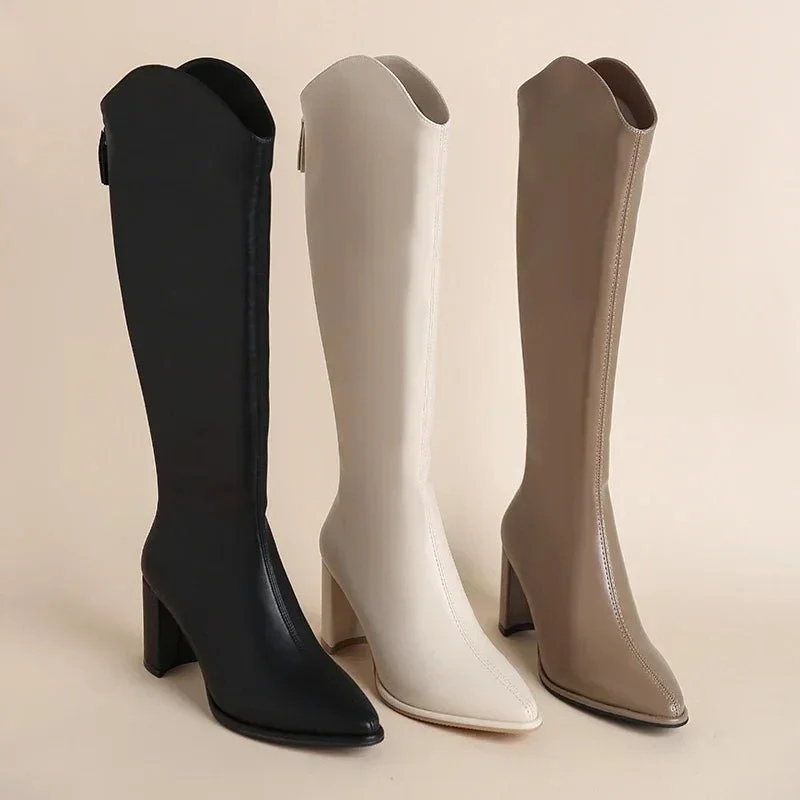 Women’s Elegant Knee-High Boots Block Heel