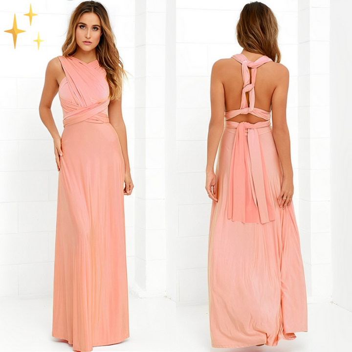 Pink Women’s Elegant Lightweight Wrap Dress on model