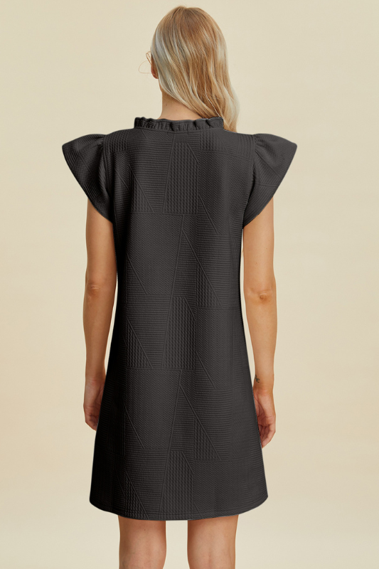 Aria | Women's Double Take Full Size Ruffled V-Neck Cap Sleeve Dress