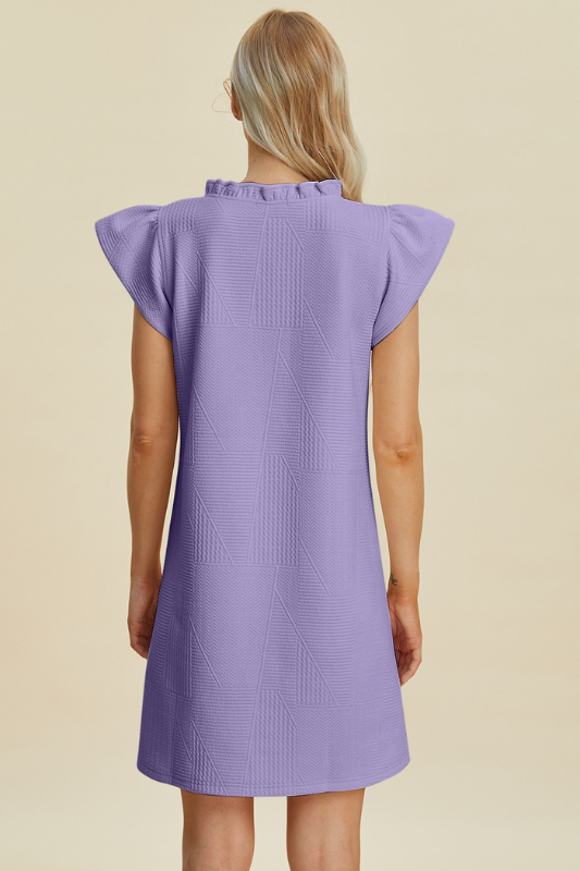 Aria | Women's Double Take Full Size Ruffled V-Neck Cap Sleeve Dress