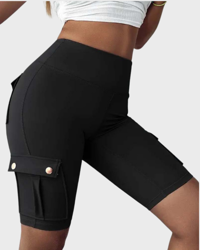 Women’s Tie Belt & Rolled Hem High-Waisted Shorts