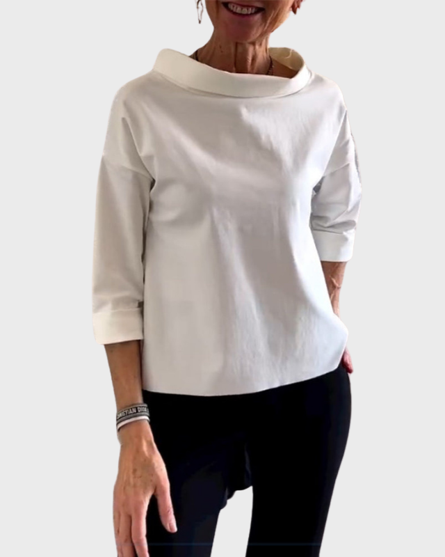 Lunelle | Women’s Boat Neck Blouse | 3/4 Sleeve Relaxed Fit
