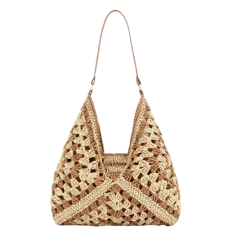 Beige Women’s Vintage Boho Spacious Beach-Ready Shopper Bag