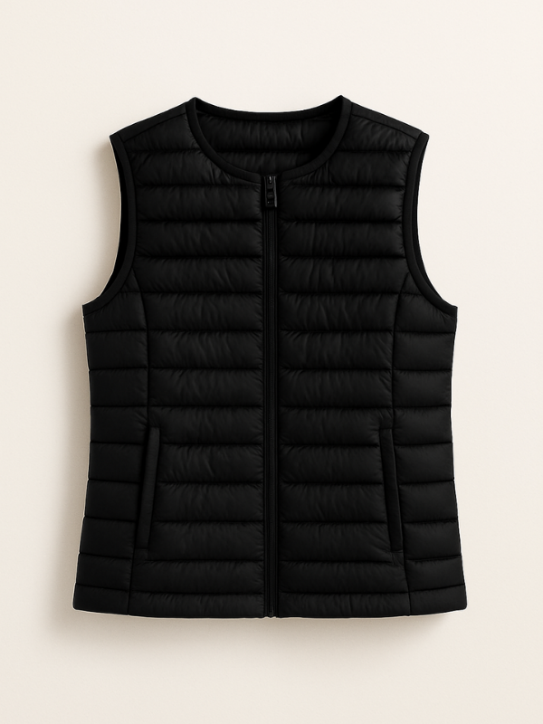 Black Women’s Sleeveless Insulated Water-Repellent Vest 