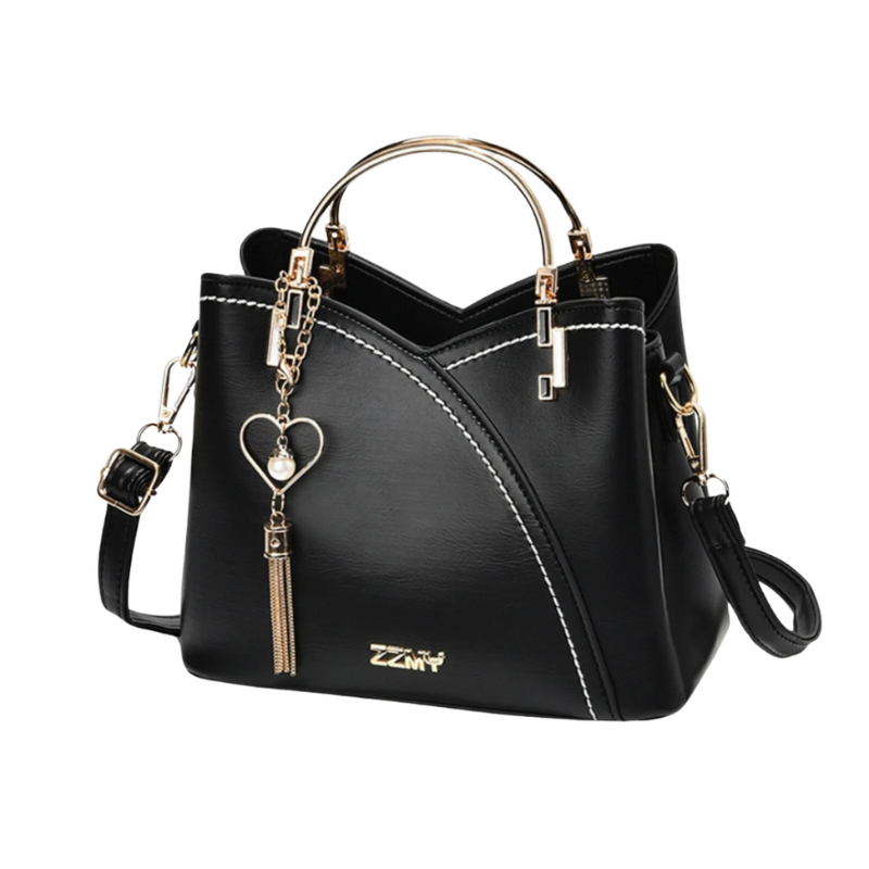 Black Women’s Structured Patchwork-Design Handbag