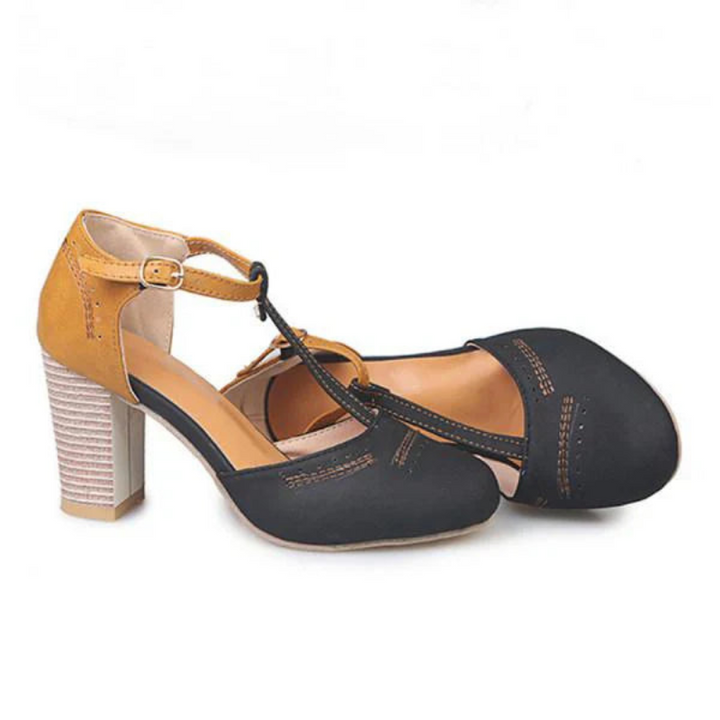 Black Women’s Supportive Fit 8cm Comfort Heeled Pumps 