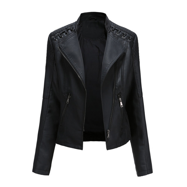 Black Women’s Sleek & Structured PU Leather Jacket