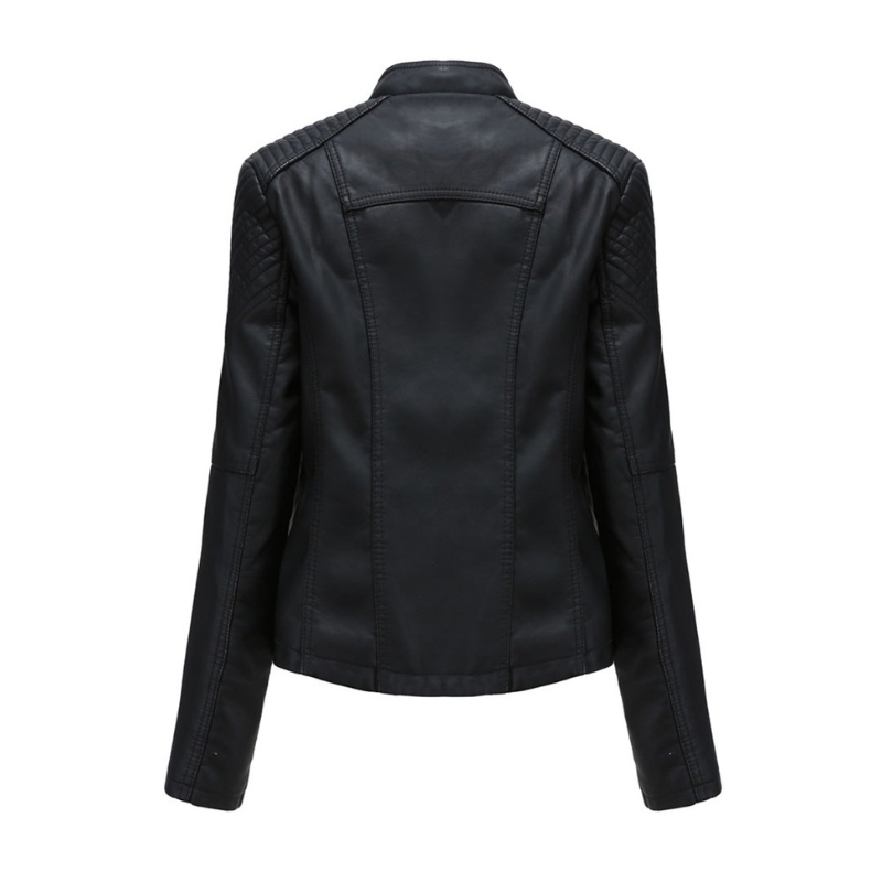 Black Women’s Sleek & Structured PU Leather Jacket