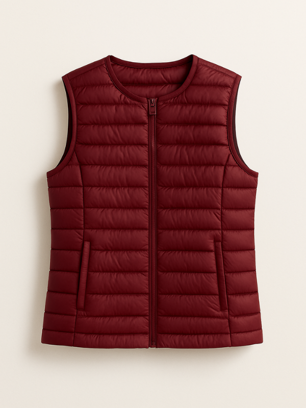 Burgundy Women’s Sleeveless Insulated Water-Repellent Vest 