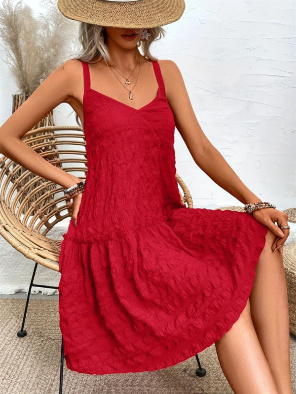 Caroline | Crisscross Double Spaghetti Straps Tiered Cami Dress