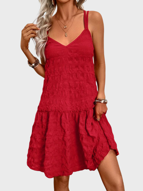 Caroline | Crisscross Double Spaghetti Straps Tiered Cami Dress