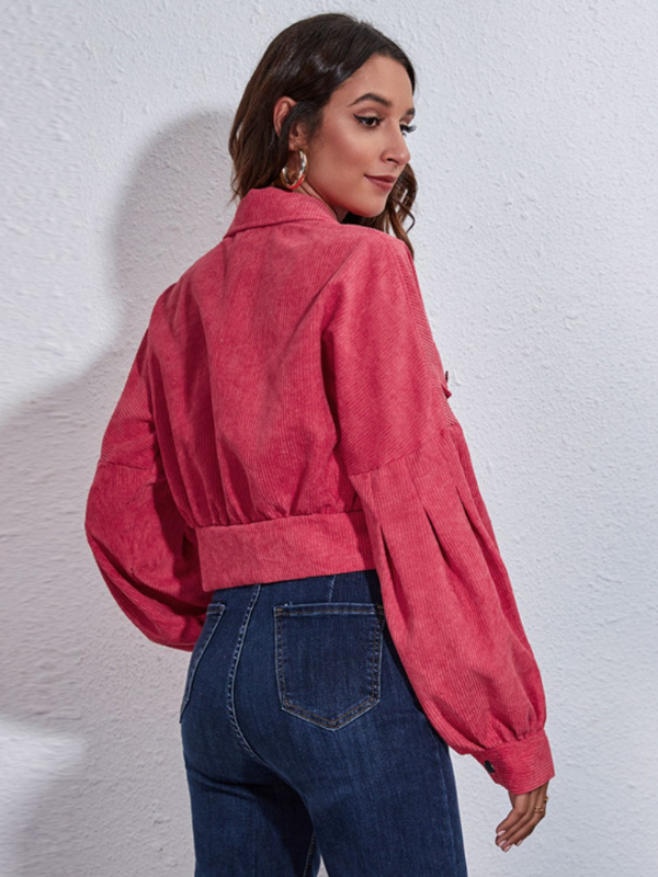 Clara | Women's Button Down Collared Neck Cropped Jacket