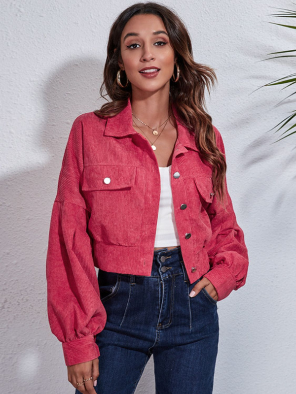 Clara | Women's Button Down Collared Neck Cropped Jacket