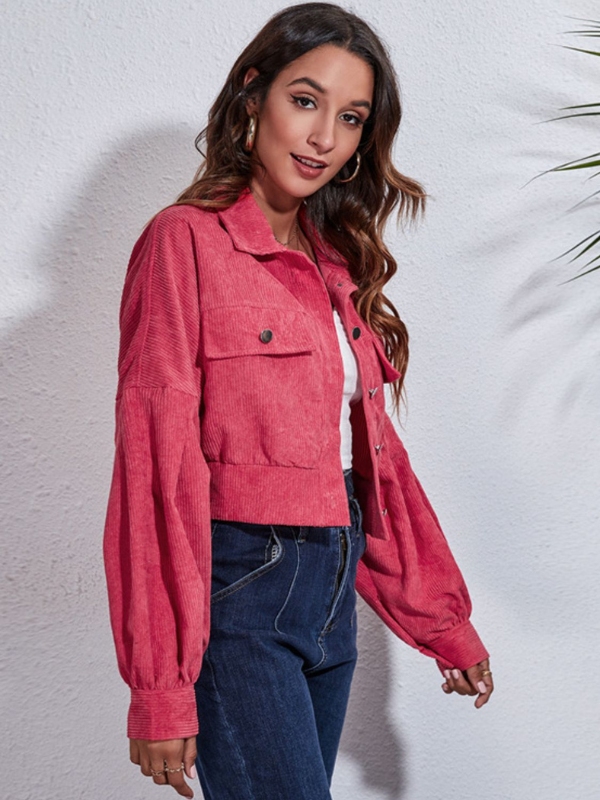 Clara | Women's Button Down Collared Neck Cropped Jacket