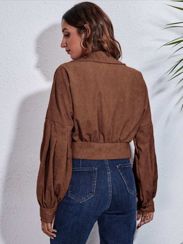 Clara | Women's Button Down Collared Neck Cropped Jacket