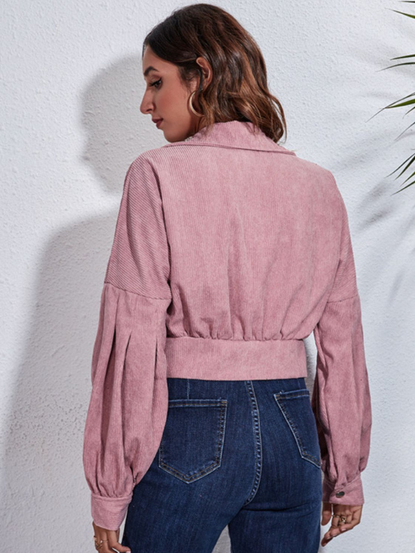 Clara | Women's Button Down Collared Neck Cropped Jacket