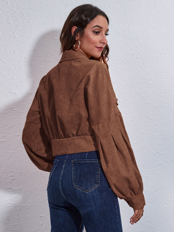 Clara | Women's Button Down Collared Neck Cropped Jacket