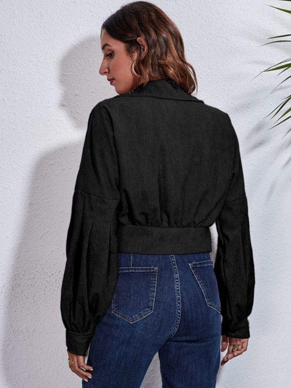 Clara | Women's Button Down Collared Neck Cropped Jacket