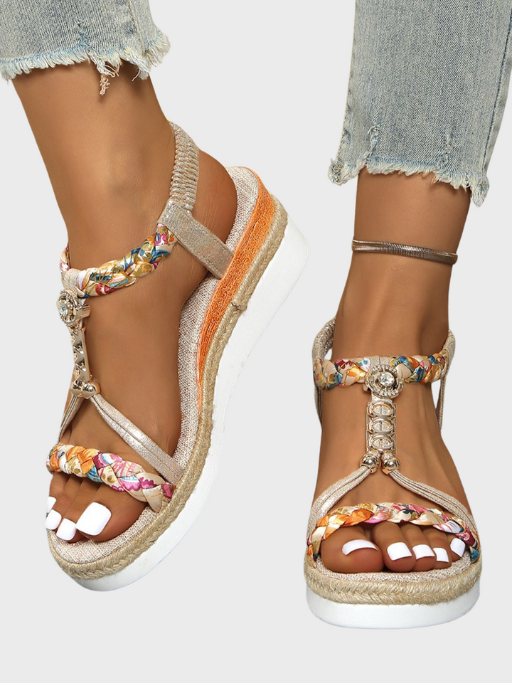 Isabelle | Contrast Women Woven Wedge Sandals