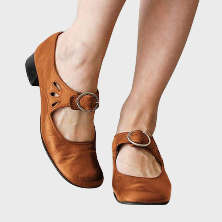 Women’s Low Wedge Sandals - Adjustable Buckle