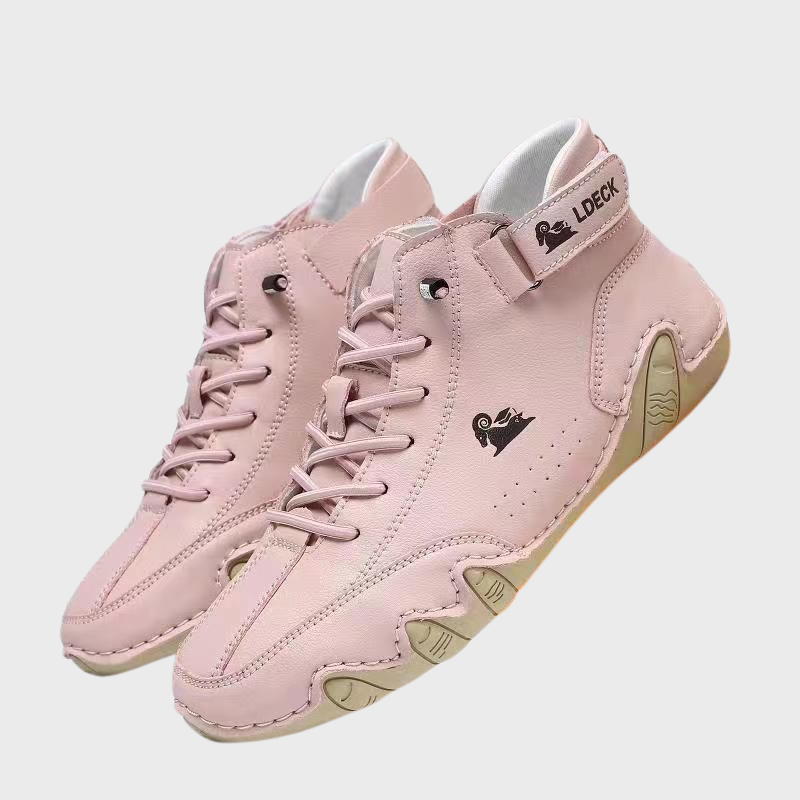 Pink Unisex Minimalist Zero Drop Barefoot Shoes on the model