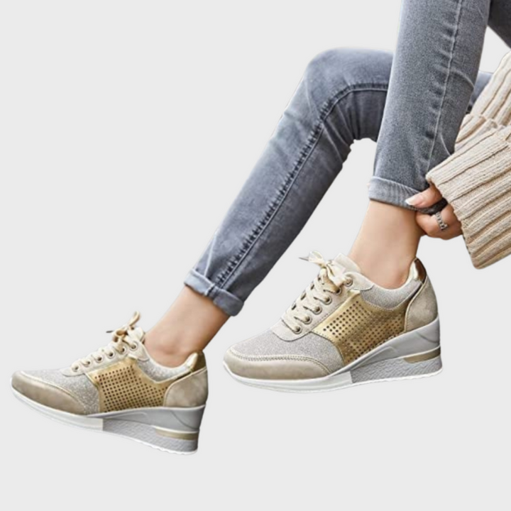 Women’s Wedge High-Heeled Trainers - Lace Up