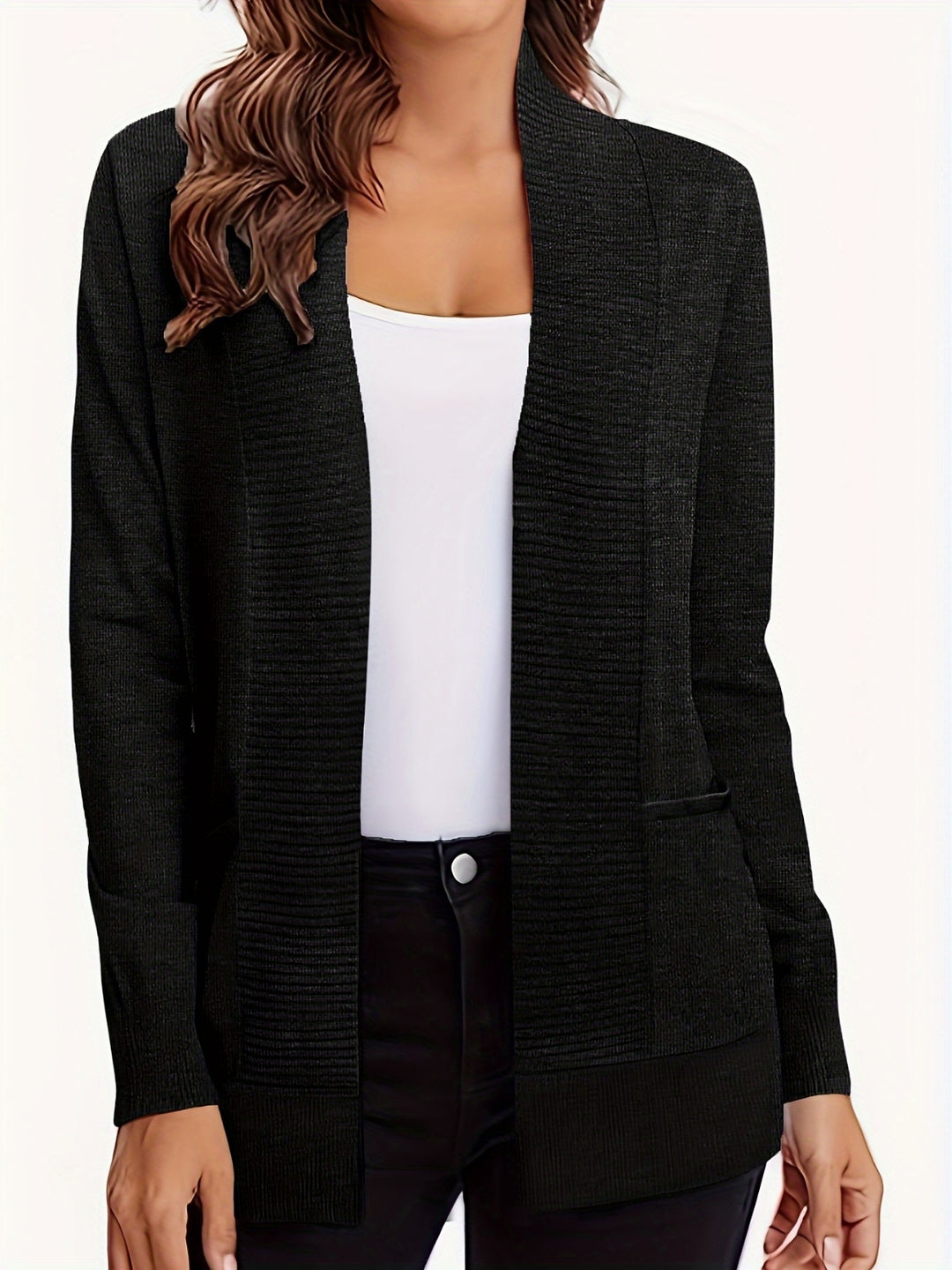 Cardin | Women's Open Front Long Sleeve Sweater Cardigan