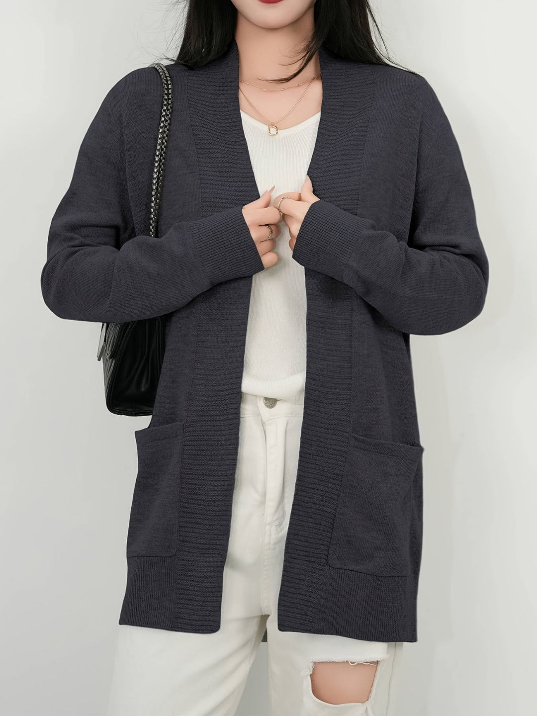 Cardin | Women's Open Front Long Sleeve Sweater Cardigan
