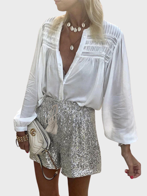 Elasticated Sequin Glitter Summer Shorts