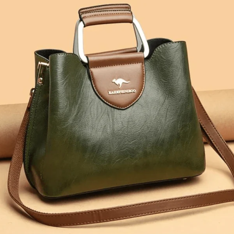 Elegance Leather Tote Handbag -  Detachable Shoulder Strap