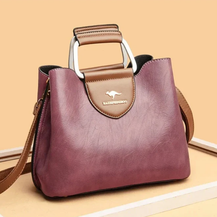 Elegance Leather Tote Handbag -  Detachable Shoulder Strap