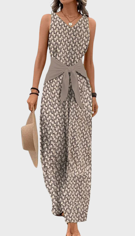 Women’s Sleeveless Round Neck Fit Jumpsuit