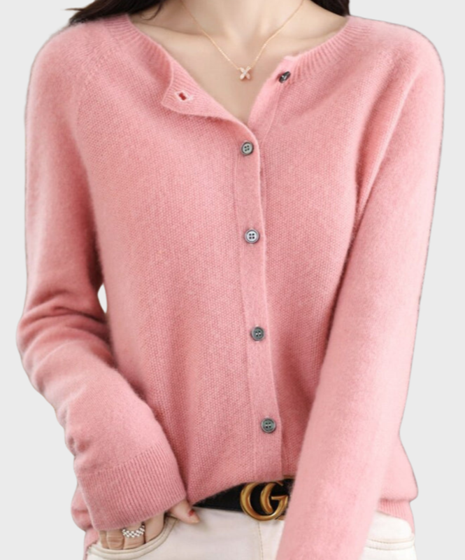 Women’s Elegant V-Neck Cardigan - Button Detail