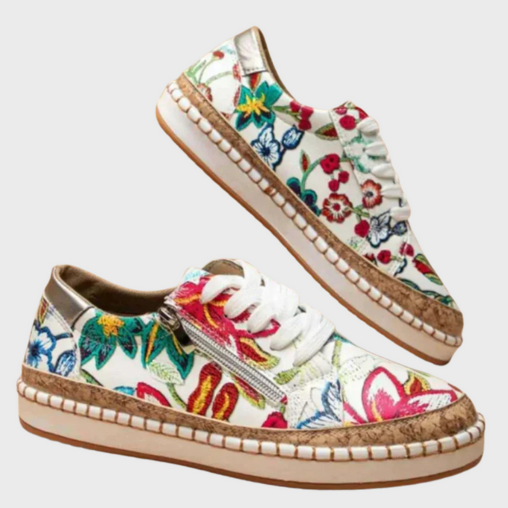 Women’s Embroidered Slip-On Shoes for Floral Elegance