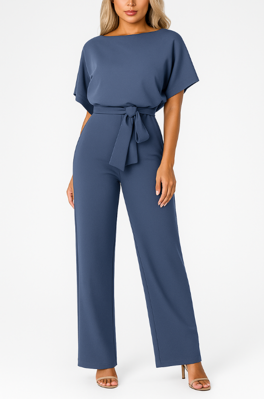 Gray Women’s Elegant & Versatile Style Jumpsuit on the model